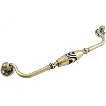 MNG 9" Striped Drop Pull, Distressed Brass 15810